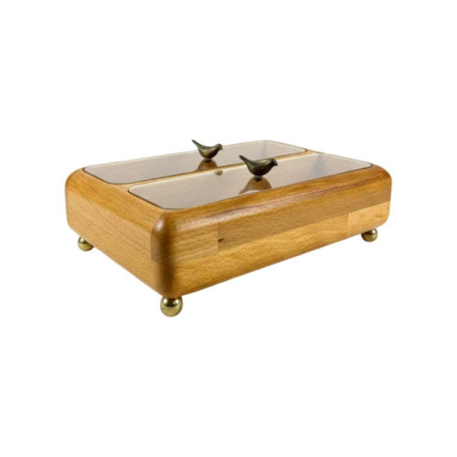 جا قاشق چنگال درب دار با چوب راش و رنگ ضدآب گیاهی