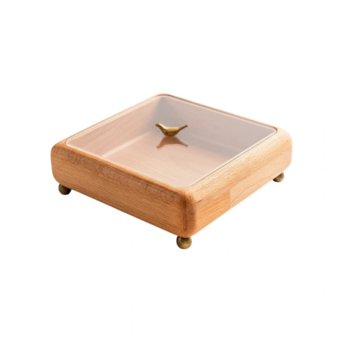 ظرف شیرینی و شکلات درب دار با چوب راش و رنگ ضدآب گیاهی